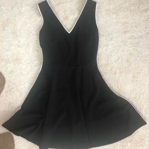 Xs Black skater dress with contrast piping